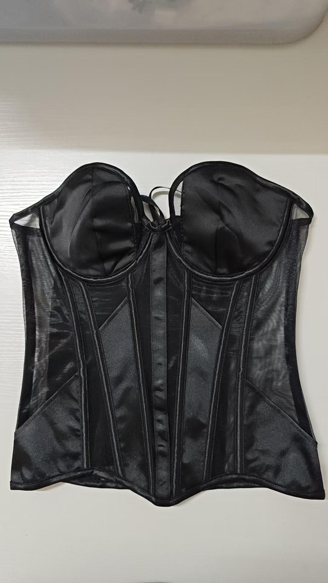 Francés transpirable malla corte corset cosido cintura corset de hueso de pescado hot chick sexy en el pecho de la camisa de mujer