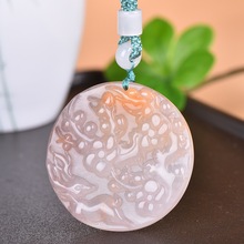 新疆和田金丝玉一鹿有你玉石吊坠男女款紫罗兰梅花鹿挂件玉佩项链