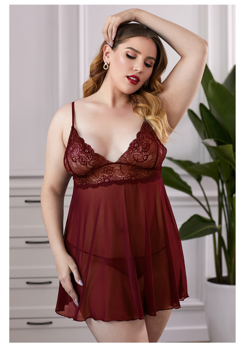 women‘s plus size pajamas with lace suspenders nightdress nihaostyles wholesale clothing NSMDS78131