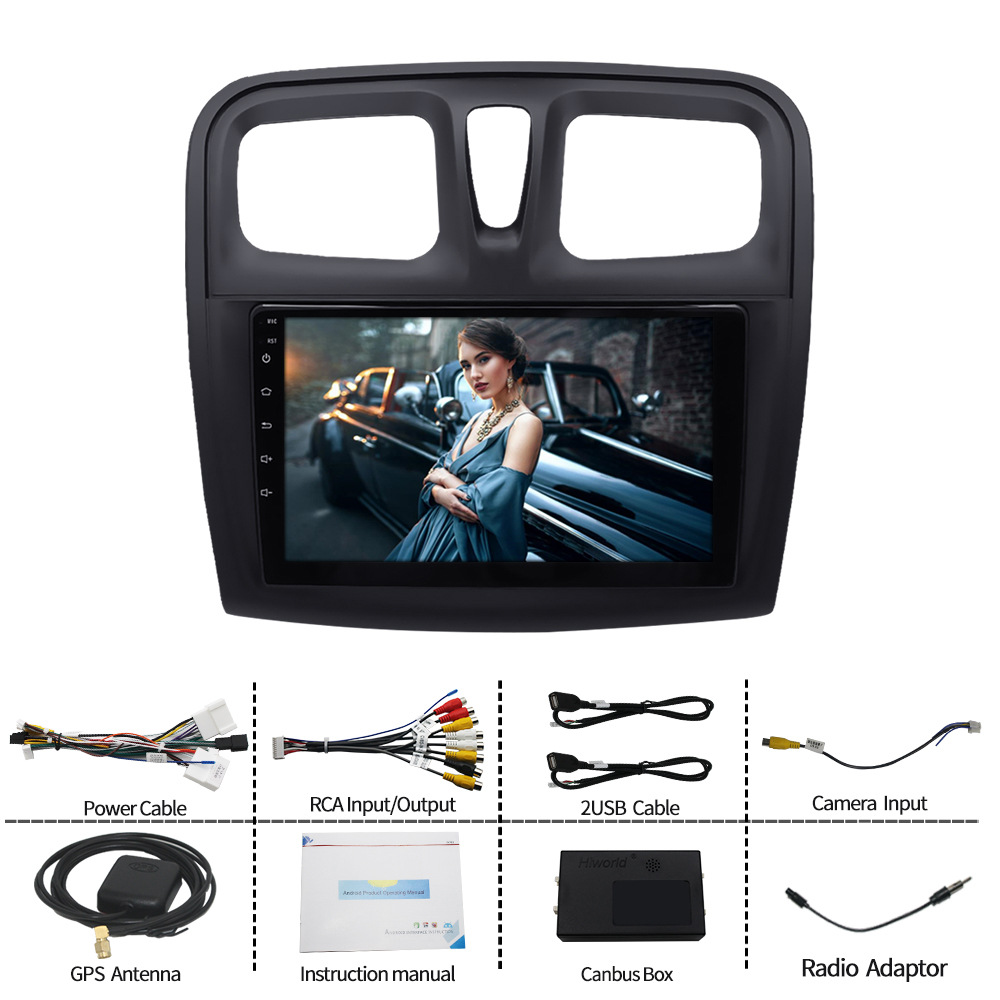 Aplicable a 14-17 Renault Sandero (símbolo) Android navegación MP5 jugador GPS máquina todo en uno