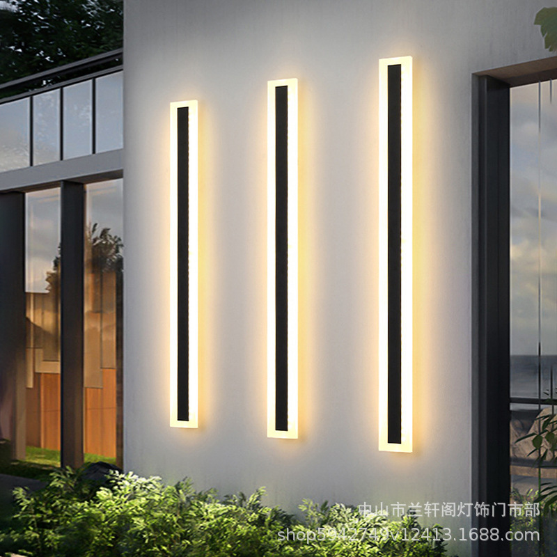 Outdoor Waterproof Wall Lamp Acrylic Long Strip Wall Lamp Villa Fence Gate Pillar Background Light Entrance