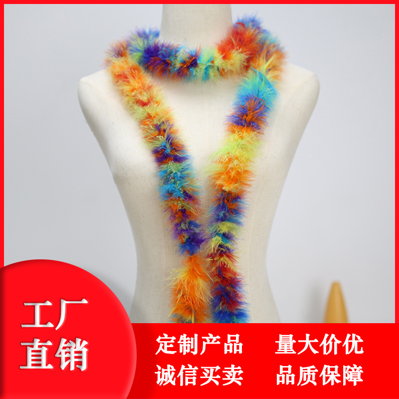 批发火鸡羽毛条彩色毛条服装辅料饰品配件工艺品装饰材料绒毛条
