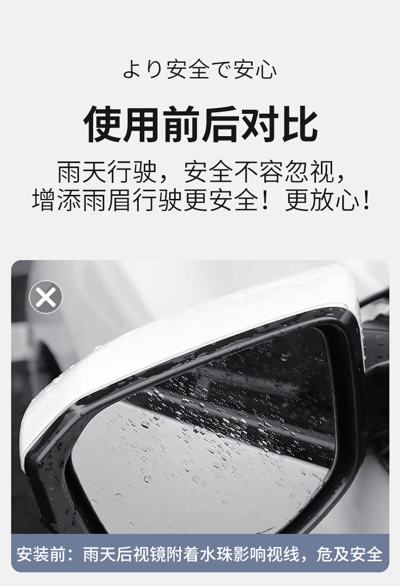 Rain Shield for Rearview Mirror, Car Rain Protection Gadget, Rearview Mirror Reflective Rain Shield, New Widened and Enlarged Model