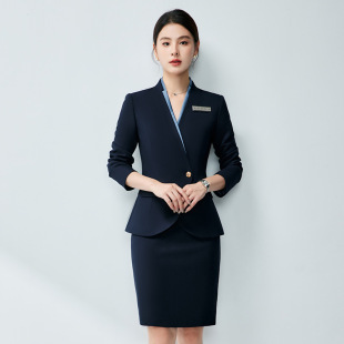 2025 Spring and Autumn New Professional Suit Women's High-End Sales Department Suit Formal Hotel Front Desk Reception Work Clothes