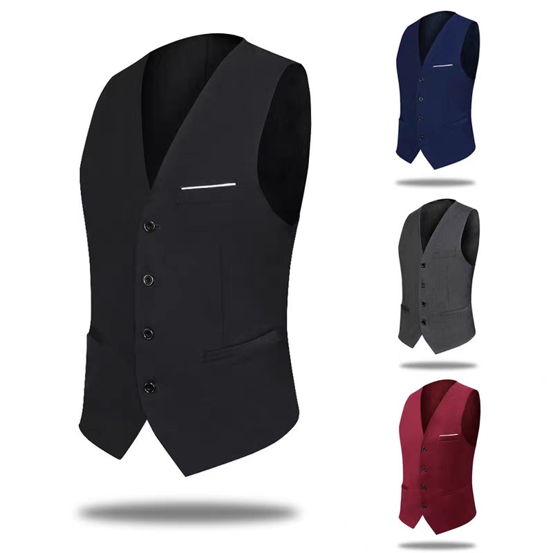 Comercio exterior chaleco chaleco para hombres estilo coreano delgado chaleco de una sola pieza de negocios ocio primavera y otoño vestido de padrino profesional