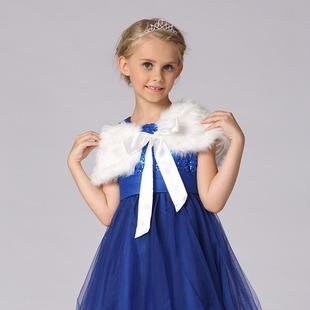 One-piece delivery girl's Cape shawl 2024 new children's clothing fashion Korean style furry shawl children's dress accessories