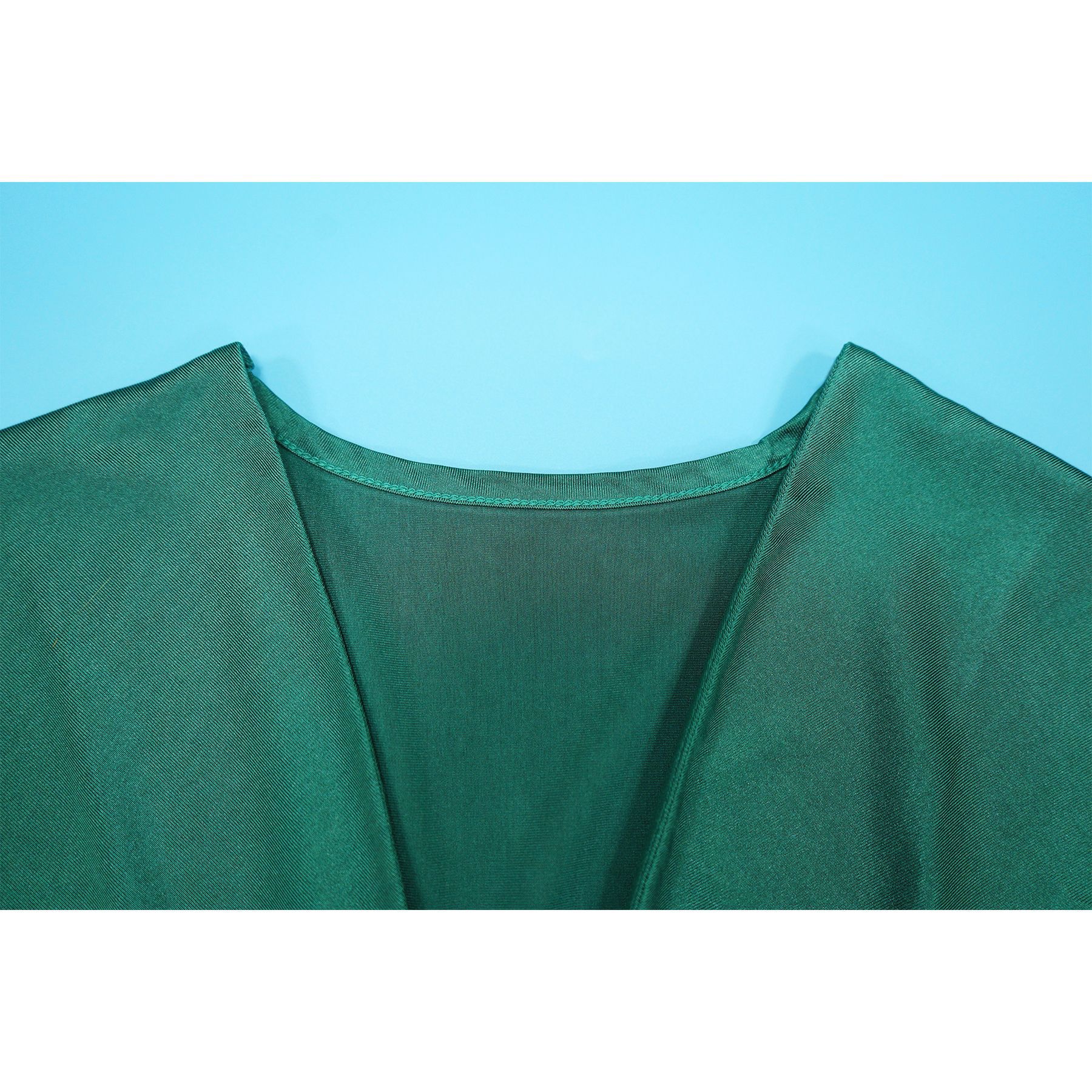 Women's V Neck Short Sleeve Dress Elegant Slim Fit with Back Slit K10697 AliExpress European And American Cross Border Fashion New_ecoleips.com