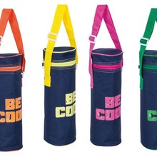 清爽条纹户外便携保温水壶袋，保温奶瓶包，手提冰包蓝色无自吸