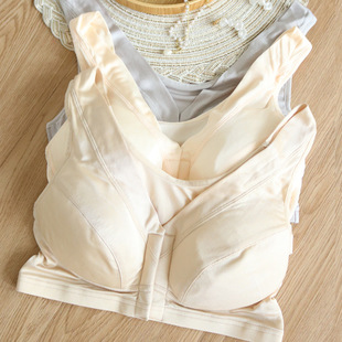 Tangge High-end Quality Mulberry Silk Knitted Silk Bra Non-rigid-support Sports Breastfeeding Pregnant Women's Vest Front Buckle Bra