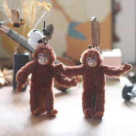 网红抖音可爱萌小猴子挂件毛绒玩具公仔猩猩包包挂饰钥匙扣布娃娃