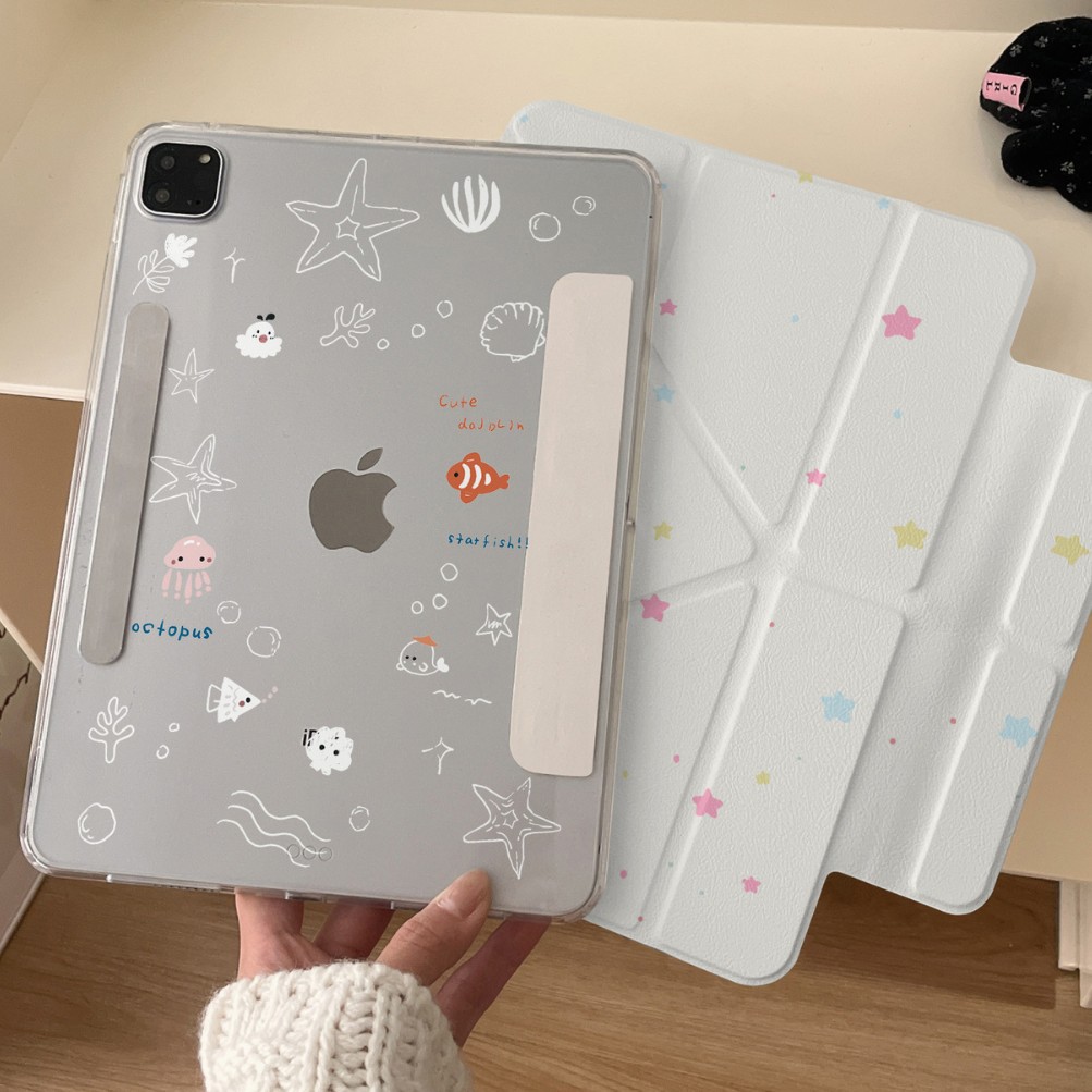 海洋星星鱼适用于iPadair平板保护套pro侧吸mini日韩10th/11寸Y折