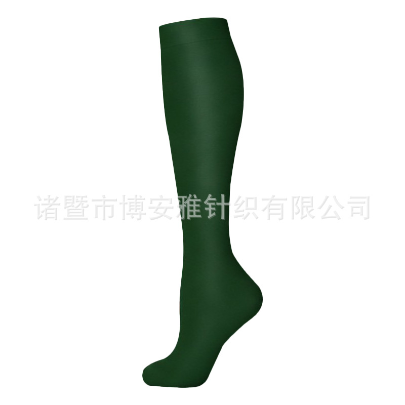 Calcetines de compresión transfronterizos para mujer, calcetines deportivos elásticos de compresión para correr, calcetines de compresión planos de color sólido para enfermeras con soporte para venas.