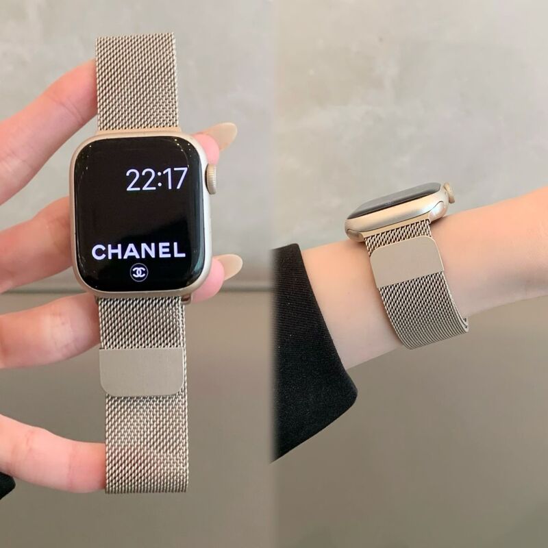 Suitable for Iwatchs10 New Milan Stainless Steel Magnetic Buckle Watch Strap Sports Apple Watch S9/S8 Fashionable Summer