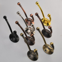 跨境精茂五金木柜门黑色挂衣钩欧式仿古衣帽钩门后墙壁架单钩批发