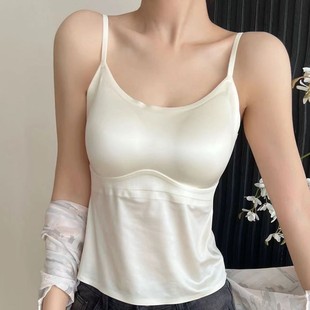 Beautiful Back Bra for Outer Wear and Inner Wear, All-In-One Camisole with Breast Pads for Women, Silk-Free Bra Top Without Running Cups