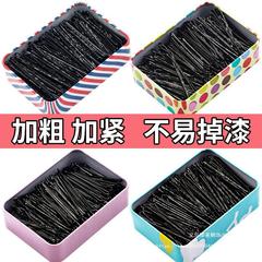 黒い一字のクリップのヘアピンは韓国の成人の波になります。