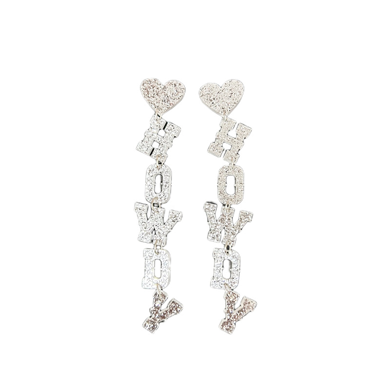 14g Weight Drop Earrings Classification 1 Pair Quantity Holiday, Shopping Occasion Arylic Material Letter, Heart Shape Pattern Women'S Gender Basic, Classic Style Style Basic Classic Style Letter Heart Shape Arylic Women's Drop Earrings 9