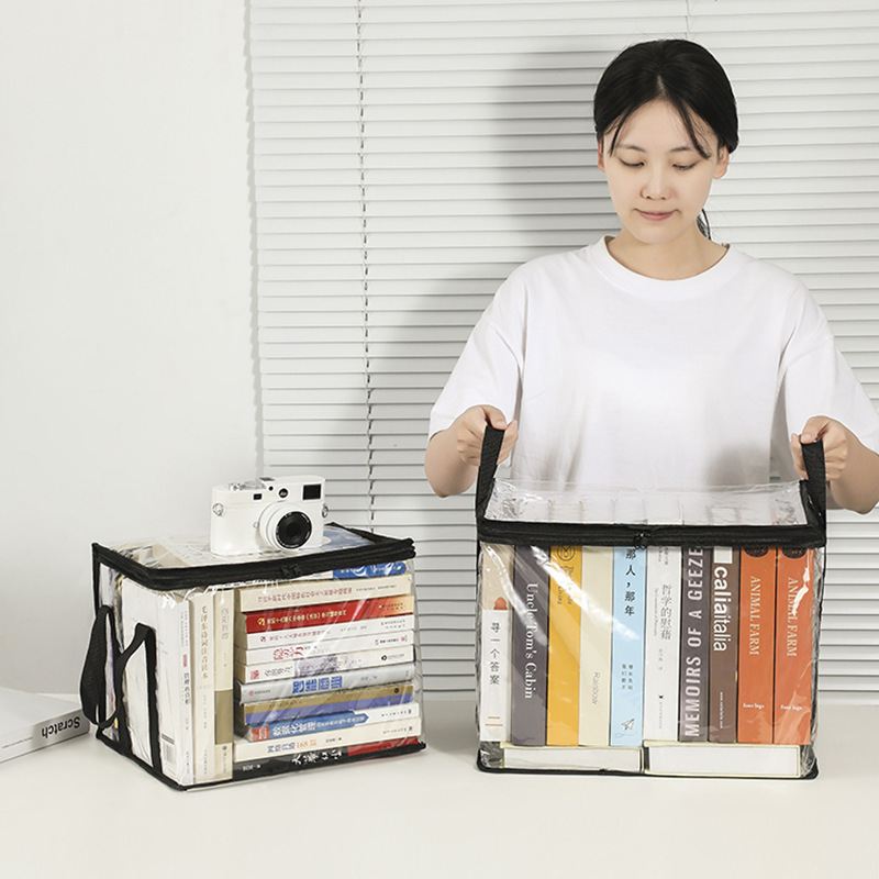 Foldable Bookshelf Organizer Book Storage Box Large Capacity Textbook Storage Bag Household Miscellaneous Storage Box Factory Wholesale
