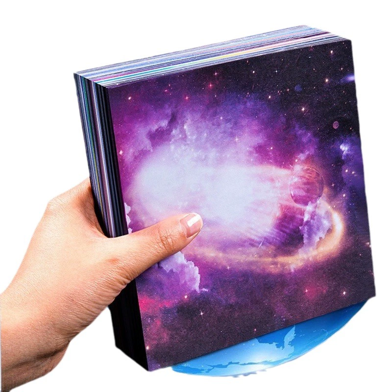 Звездное небо оригами специальная бумага детская печать лазерная жемчужная цветная бумага тысяча бумажных журавлей звезды градиент бумага ручной работы цветная бумага