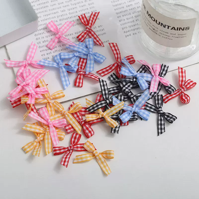 苏格兰丝带手打结迷你格子带织带蝴蝶结内衣裤服装辅料发饰夹配件