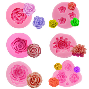 Rose Flower Silicone Series Mold Cake Handmade Soap Fondant Cake Decorative Silicone Candle
