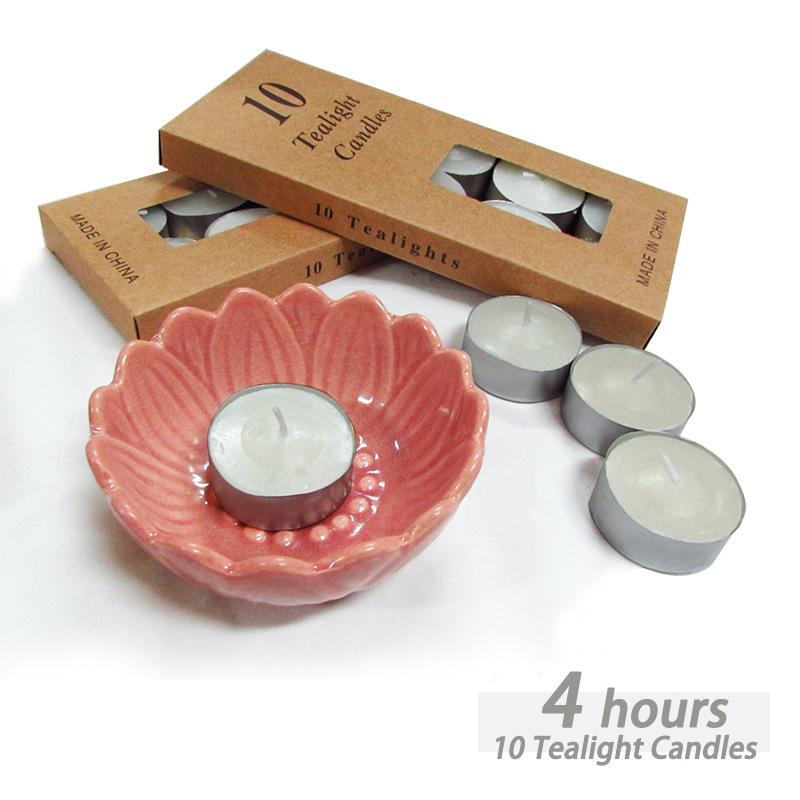 Recommend white Aluminum Candle Wedding celebration Build romantic 4 hours Warm tea heating Tea wax 10 A wedding dress