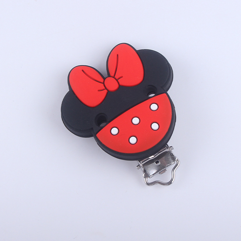 Nuevo bebé suministros de dibujos animados de silicona animal chupete clip calmante bebé chupete de silicona anti-gota clip de cadena