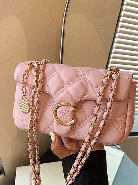 Yuezi 2026 New Style Chanel-Inspired Quilted Crossbody Women's Bag with a High-End Feel, Chain Shoulder Bag, Versatile Handbag, Small Square Bag