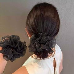 欧根紗の大腸の髪輪の女性は髪の毛のひもの頭飾りの高い馬尾の皮の筋の高い弾力性の丈夫な髪のひもの頭飾りを傷つけません。