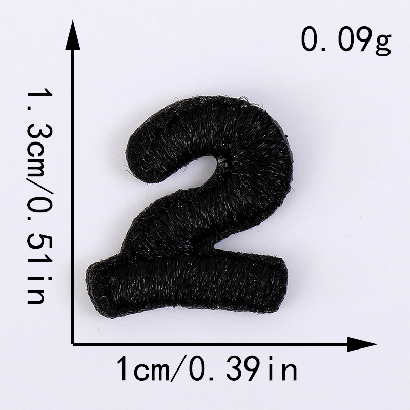 电脑刺绣布贴黑白小数字字母跨境批发DIY服饰补丁装饰贴刺绣辅料|undefined