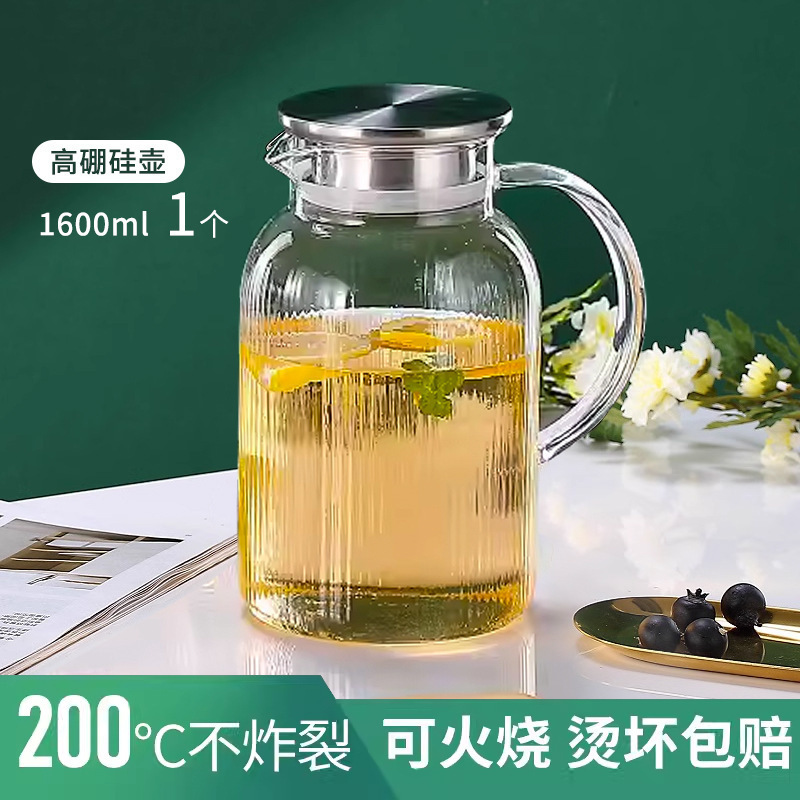 玻璃冷水壶凉水壶家用耐高温凉水杯耐热防爆大容量凉白开茶壶套装|undefined