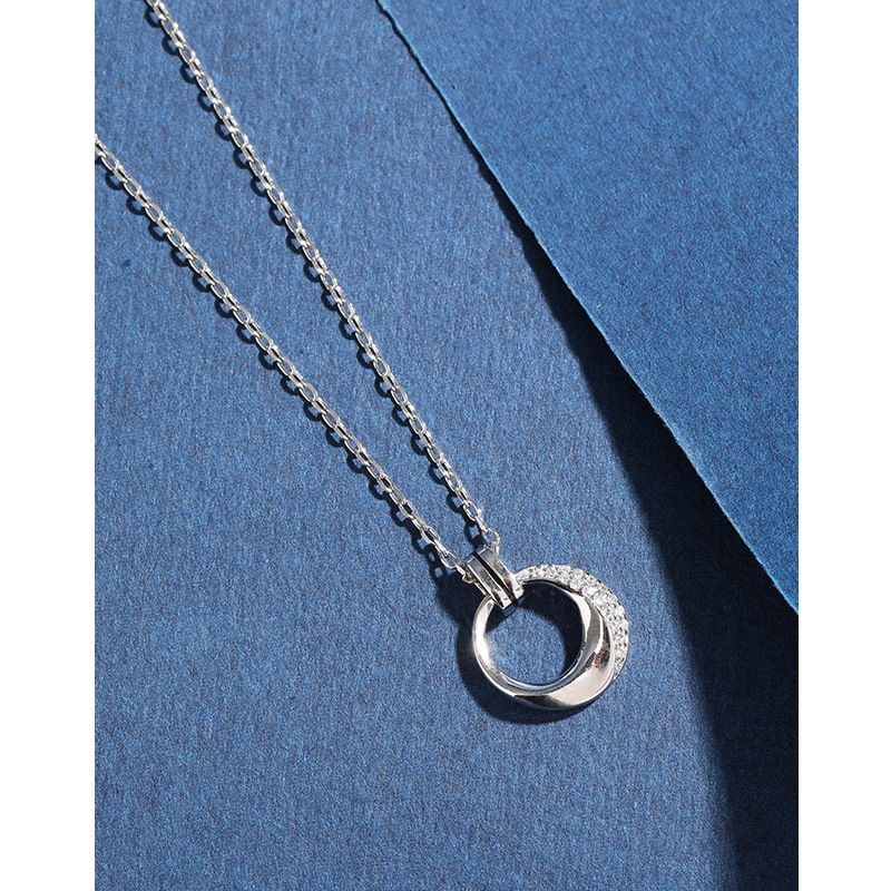 S925 collar de plata esterlina Luz de Las Mujeres de lujo nicho diseño geométrico simple colgante de la cadena de clavícula temperamento de alto grado todo partido