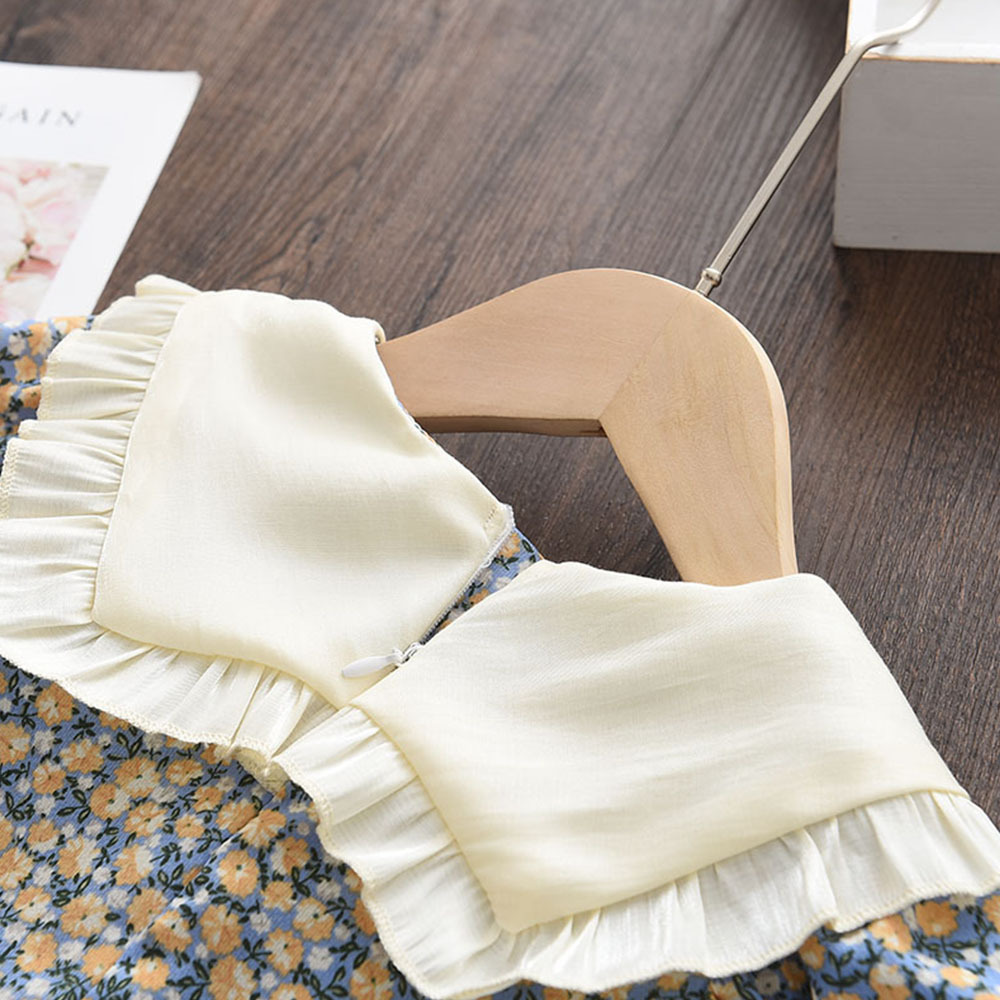 128g Weight Above Knee Dress Length Type Short Sleeve Sleeve Length Regular Dress Dresses Type Puff Sleeve Sleeve Type Cotton Blend Fabric Type Mid Waist Waist Line Toddler(3-6Years) Age Group Daily Occasion Round Neck Neckline Regular Fit Fit Type Flower Pattern Summer Season Girl'S Gender Printing Design Cute Style Cute Flower Printing Cotton Blend Girls Dresses