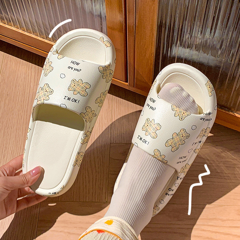 Slip-on Slippers Men's Summer Indoor Home Bathing Couple's Household Non-Slip Silent Women's Slippers Can be Wearing