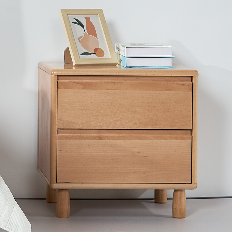 올 원목 북유럽 침대협탁, 모던하고 심플한 침실 수납장, 가정용 대형 및 소형 원목 캐비닛