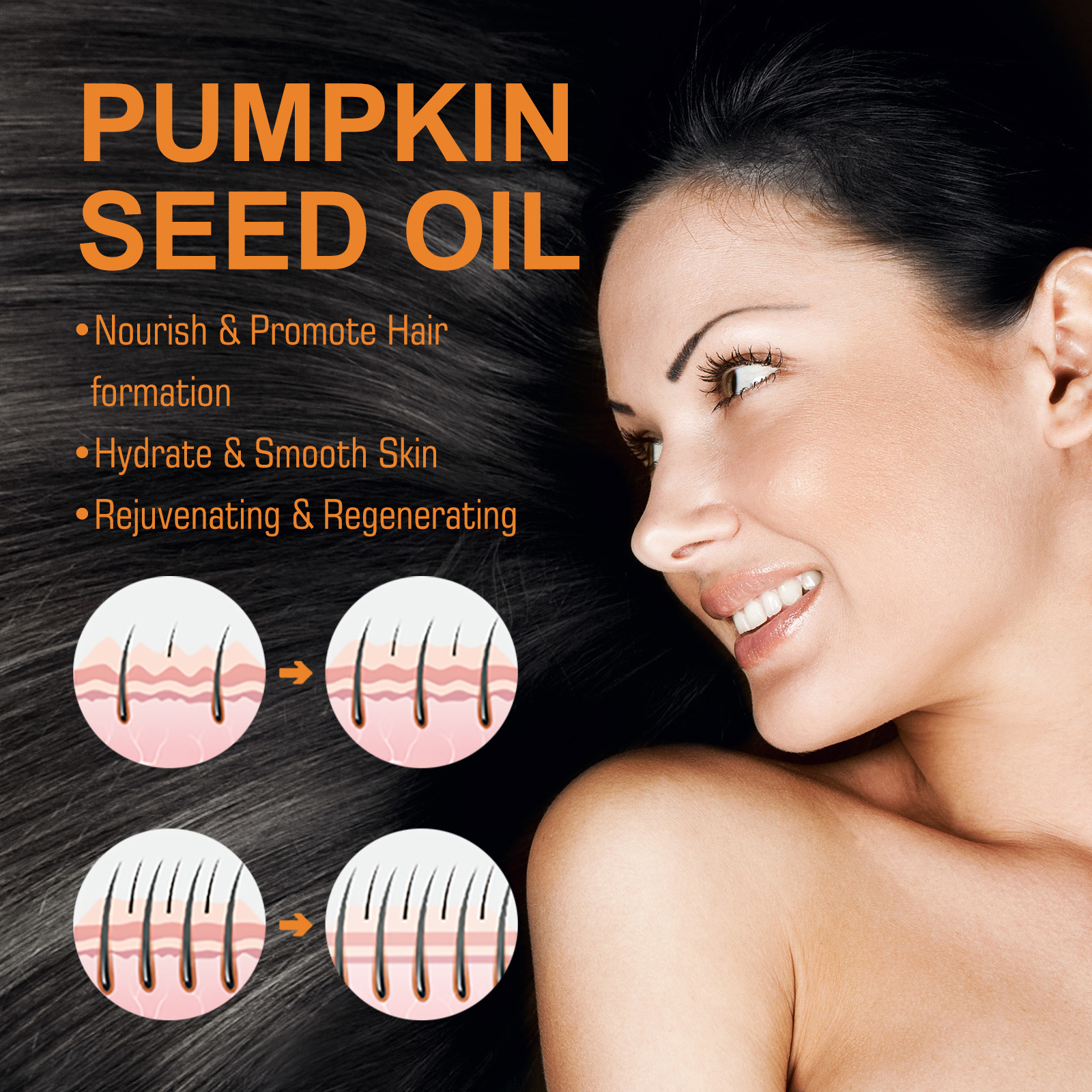 EELHOE Pumpkin Seed Moisturizes Repairs Roots, Firms Hair, Softens and Strengthens Hair Care Essence Oil_voghion.com