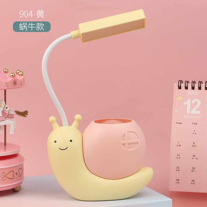 Snails, yellow table lamp, new collection
