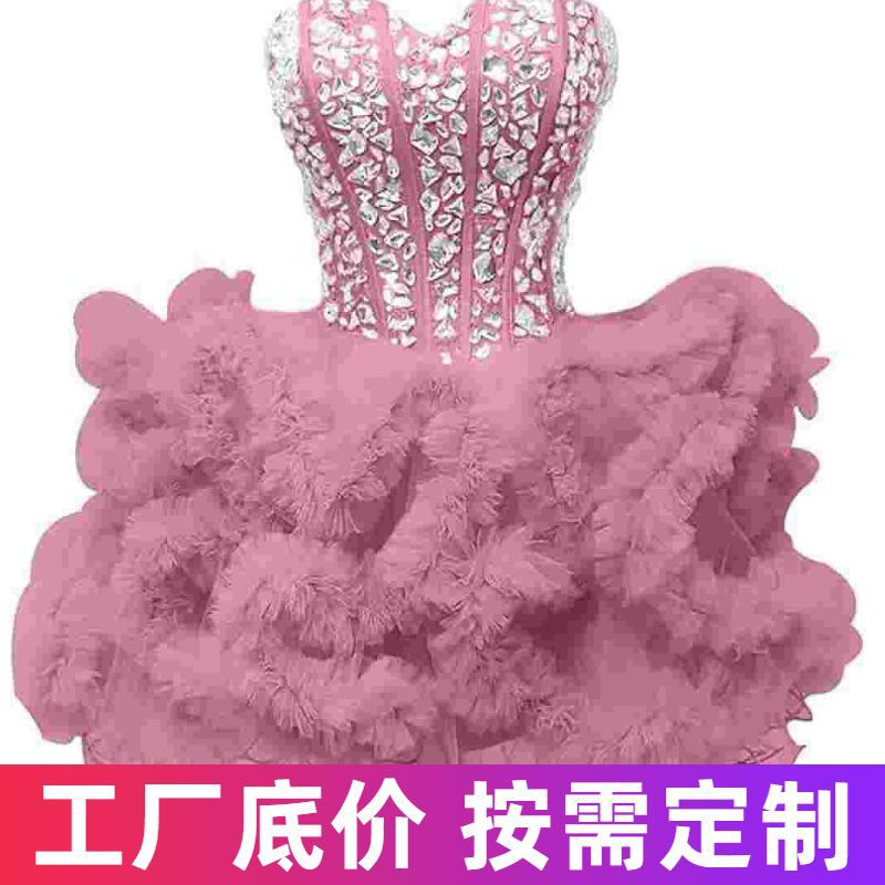Evening Dress, Light Luxury Niche Design, Diamond Embellished Puffy Skirt, Cocktail Party Dress, Bridal Gown, Fashionable and Sexy, Foreign Trade Wholesale