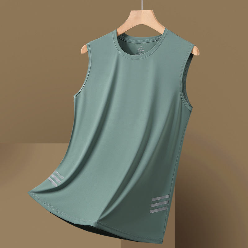 Chaleco de hielo de tamaño king para hombres de verano delgado transpirable hombro entrenamiento deportivo ropa de entrenamiento para hombres camiseta sin mangas