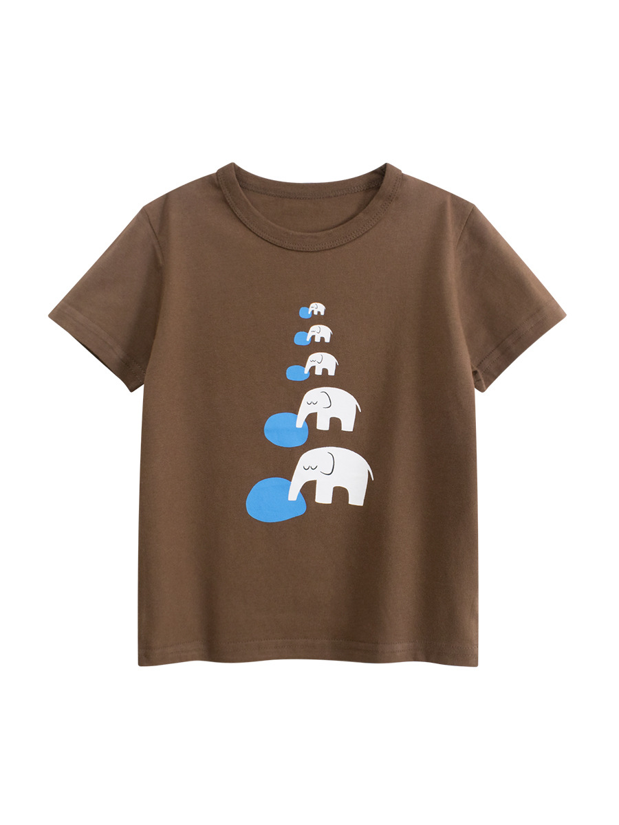 27kids ropa para niños transfronterizos 2025 verano coreano camiseta de manga corta ropa de dibujos animados para niños y bebés