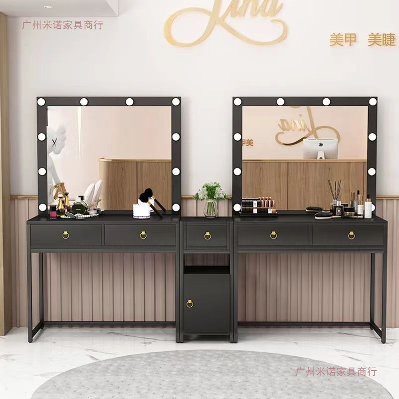 Internet Celebrity Photo Studio Makeup Table with Lights, Makeup Wedding Dress Shop Dressing Table, Professional Makeup Artist Beauty Salon Makeup Table with Lights