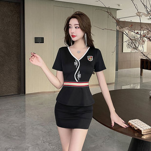 New Foot Therapy Shop Technician Work Clothes Women's Suit Foot Bath Club Foot Bath Tooling Hotel 8604 Short Sleeve Skirt