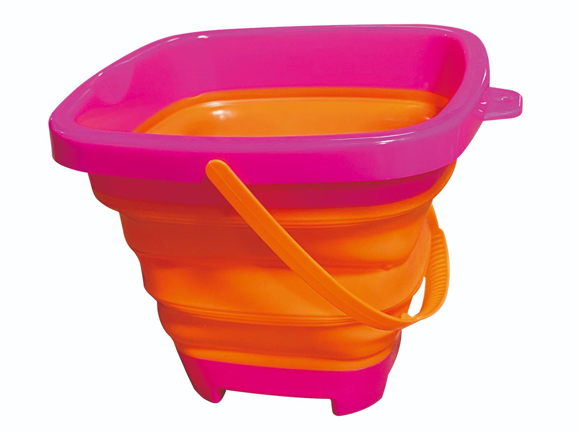 Cubo plegable rosa cuadrado