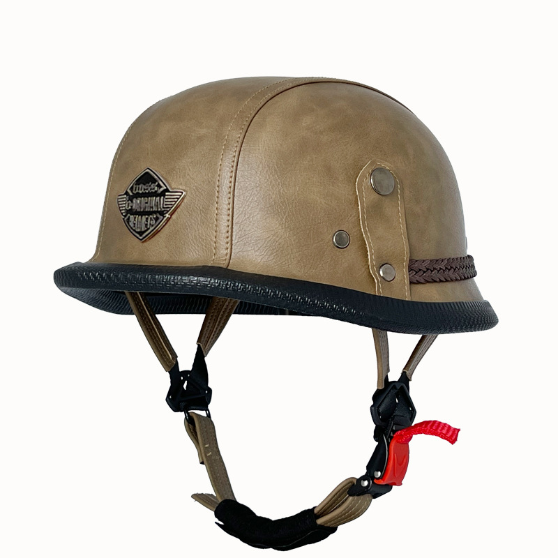 Motosiklet kaskı (dəbilqə) — Taizi Motorcycle Helmet - brown-m