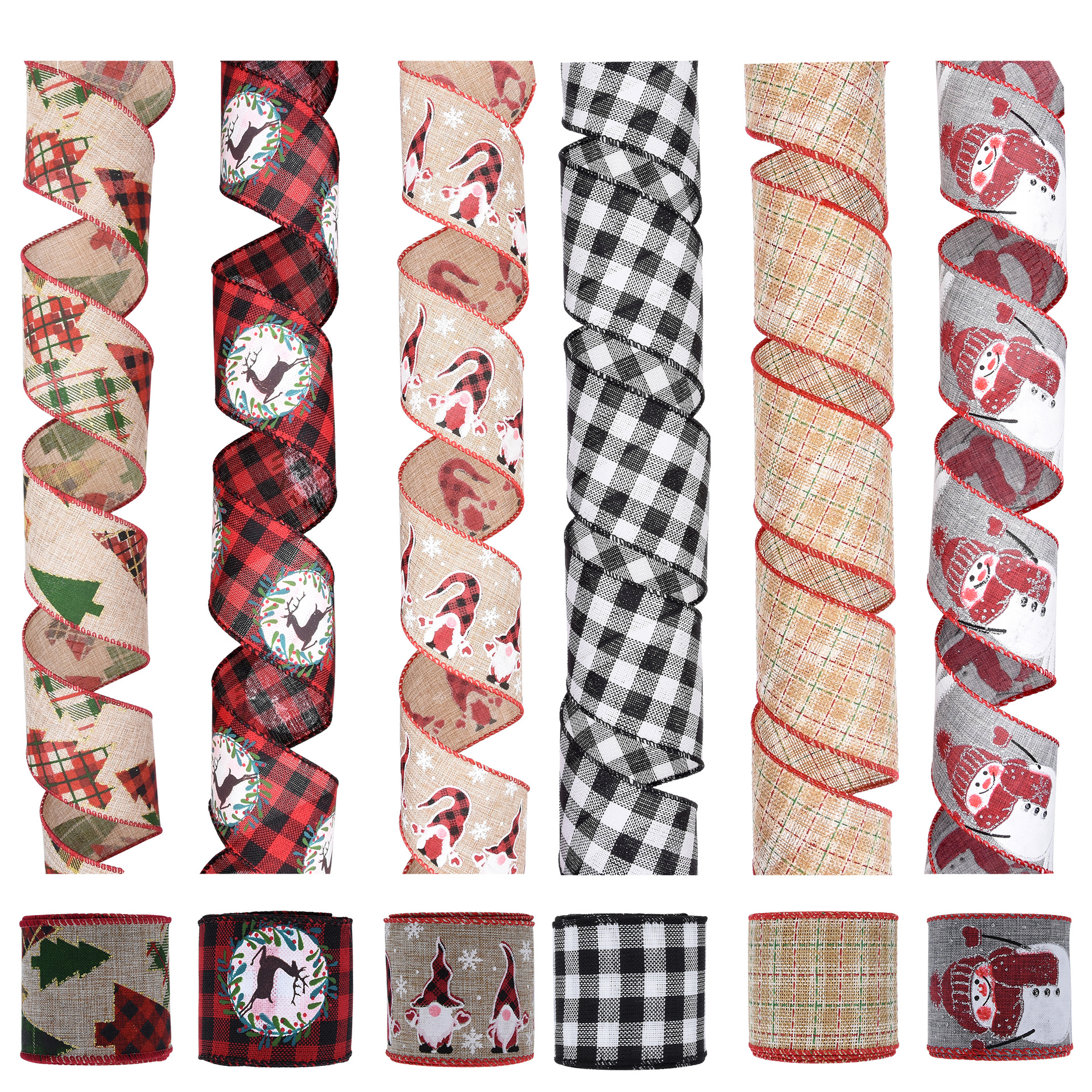 Europa y América Amazon nueva Navidad cinta cáñamo rollo guirnalda material decorativo copo de nieve ELK viejo traje en stock