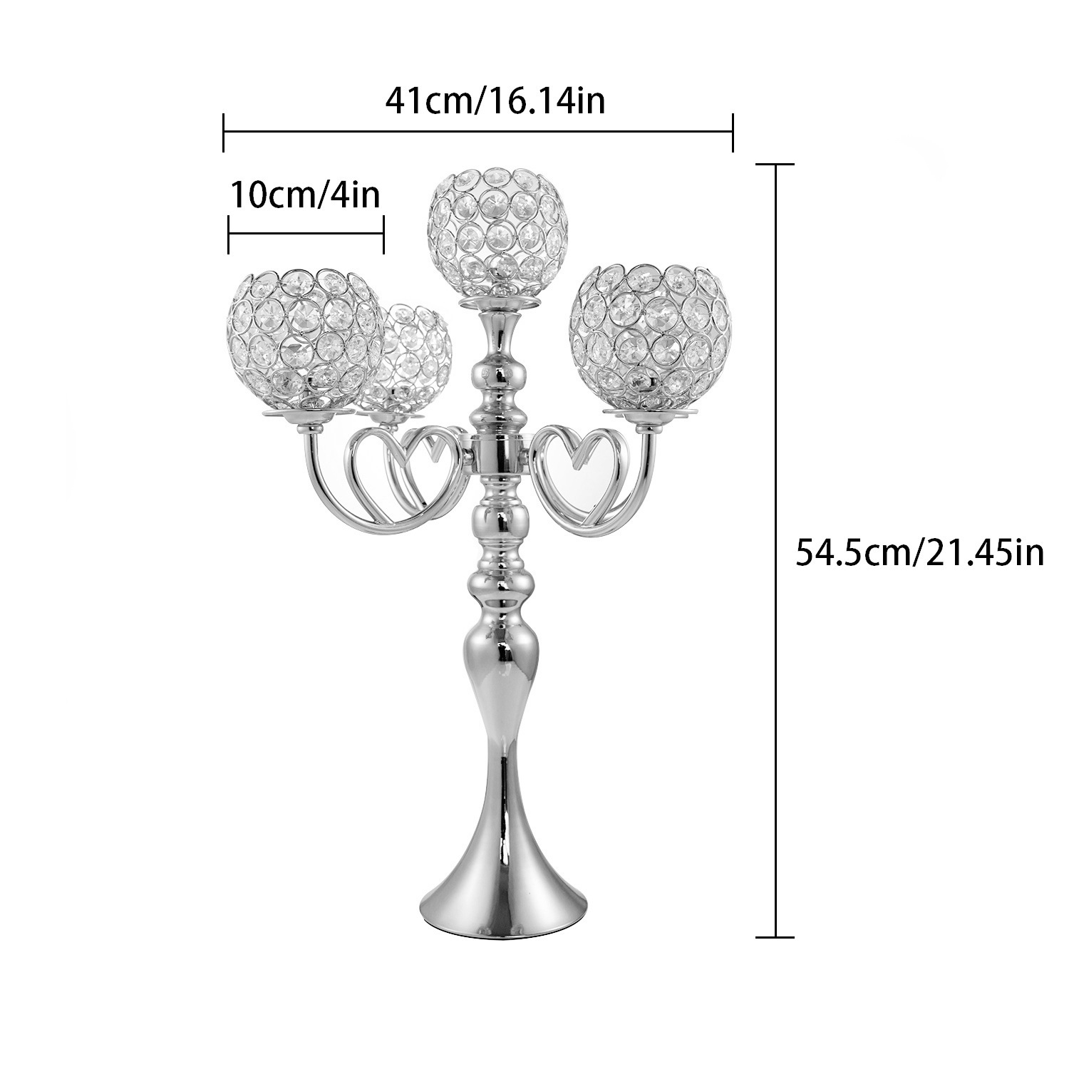 Nuevo candelabro de cinco cabezas estilo europeo lujo ligero creativo electrodeposición brillante decoración romántica para el hogar accesorios de boda