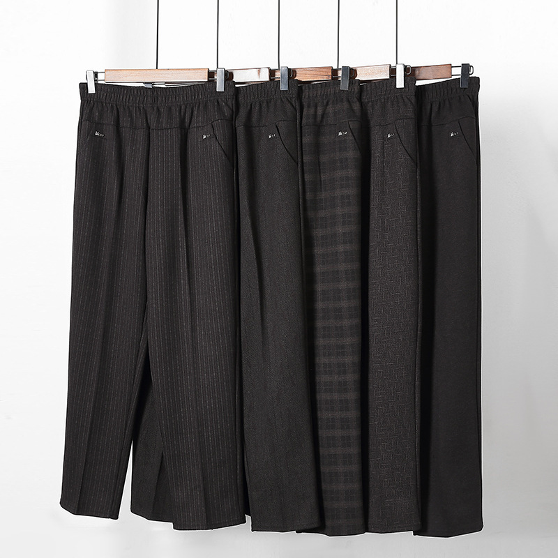 Extra Large size middle-aged and elderly women's pants fat mom high waist grandma pants stretch fleece-lined thick trousers autumn and winter pants Extra Large size middle-aged and elderly women's pants fat mom high waist grandma pants stretch fleece-lined thick trousers autumn and winter pants