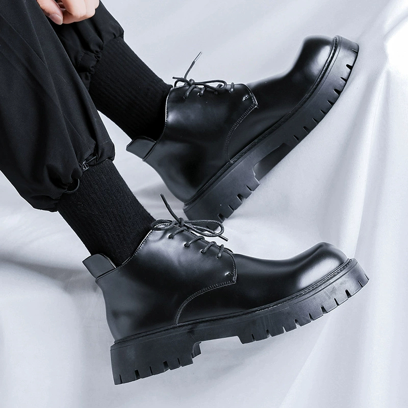 Кожаная обувь мужская бизнес-повседневная свадебная обувь жениха дерби британские дышащие ботинки Martin 23009-R