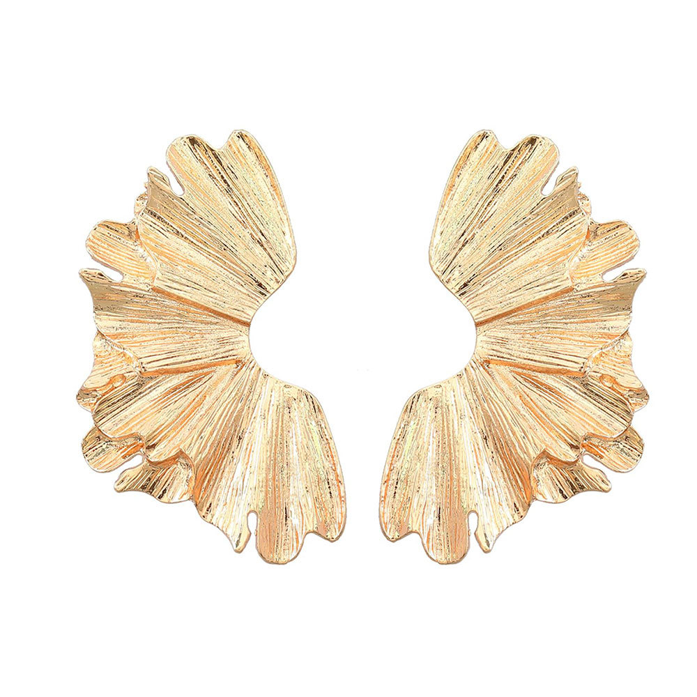 European and American Cross-Border Ins Heavy Industry Exaggerated Texture Earrings Design Symmetrical Flower Earrings Elegant Luxury Personalized Earrings