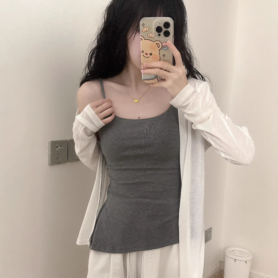 Rhyme of Poetry Spring and Summer New Sling Cardigan Combination Lazy Casual Joker ~ Gentle and Knowledge Style Top Combination